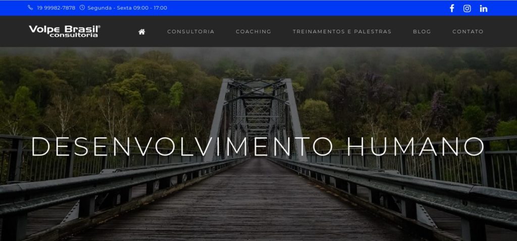 Pagina inicial do site Volpe Brasil Consultoria